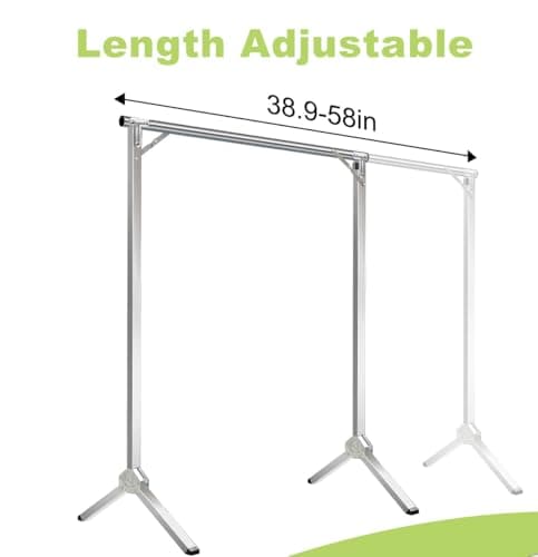 58in Lightweight Silver Stainless Steel Clothes Drying Rack, Foldable for Small Spaces