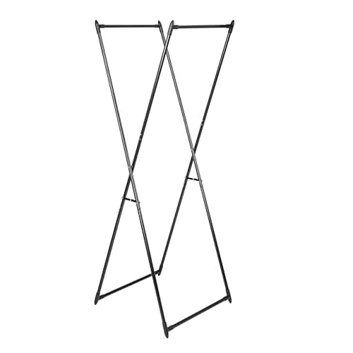 Chic Black X-Frame Valet Clothes Rack, Strong Metal, Portable & Easy to Use