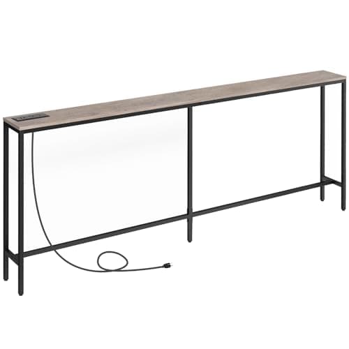 Black Industrial Console Table with USB Ports CTHB18E01