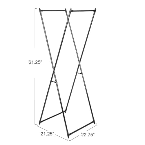 Chic Black X-Frame Valet Clothes Rack, Strong Metal, Portable & Easy to Use