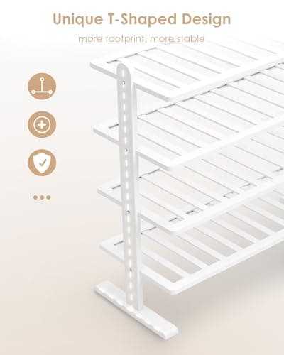 Varhomax 4-Tier Bamboo Shoe Organizer for Closets and Entryways