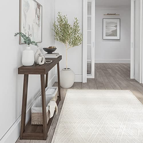 Walnut Plank+Beam Solid Wood Console Table with Storage