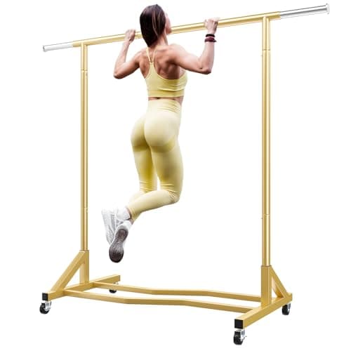 Raybee 77" Gold Heavy Duty Rolling Clothes Rack
