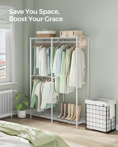 SONGMICS Cloud White Heavy-Duty Garment Rack ULGR423W01