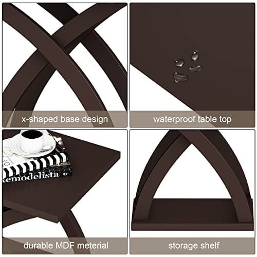 X-Design Espresso End Table Set with Storage (2 Pack)