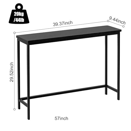 VASMIA 39" Black Bamboo Entryway Table