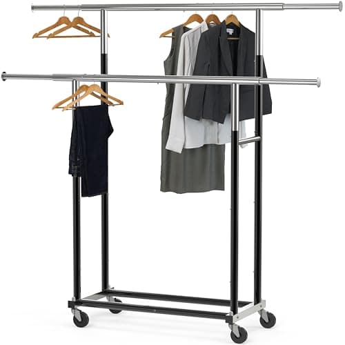 Silver Standard Double Rod Garment Rack by Simple Houseware