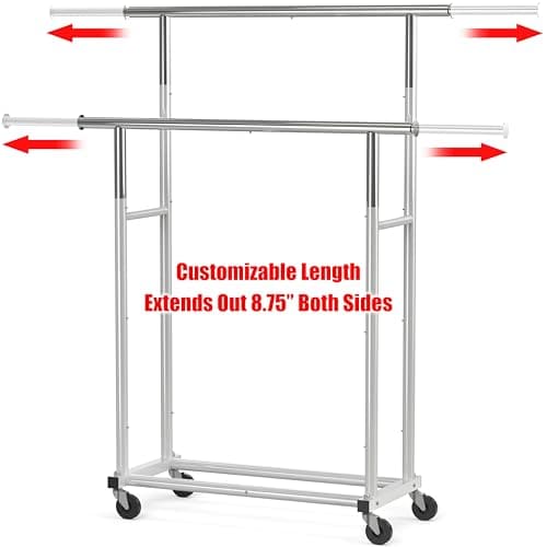 Silver Standard Double Rod Garment Rack by Simple Houseware