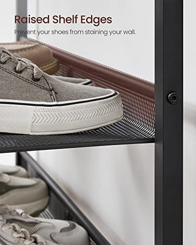 VASAGLE Industrial Rustic Brown 5-Tier Shoe Rack with Storage Shelves ULBS038B01
