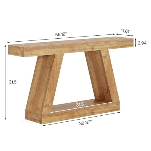 Tribesigns Rustic 55-Inch Farmhouse Console Table with Storage