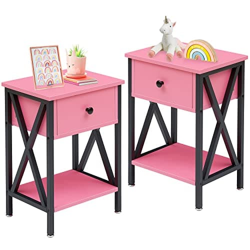 Rustic Nightstand with Drawer for Bedroom Storage