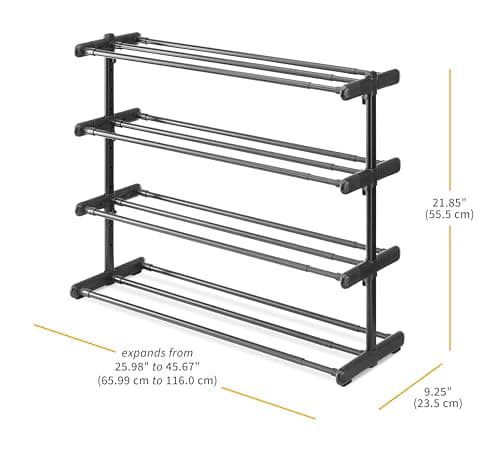 Whitmor 4 Tier Shoe Organizer - 24 Pair Entryway Rack, Easy Assembly