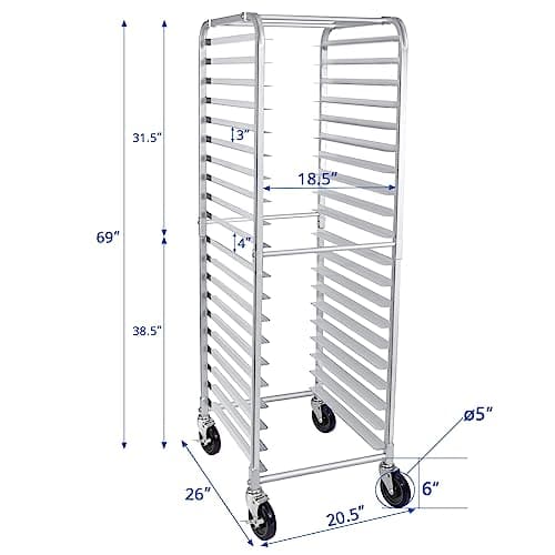HARDURA 20 Tier Bun Pan Rack, Aluminum Cooling Sheet Pan Storage