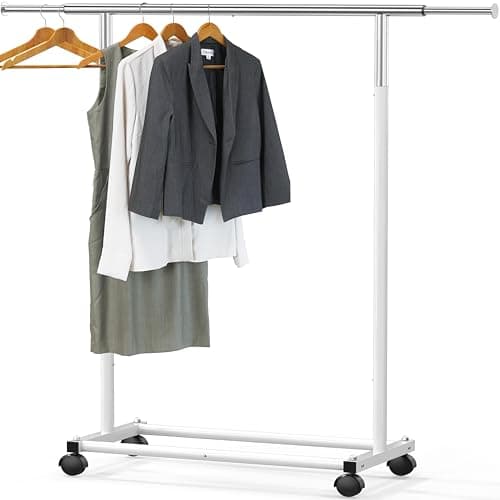 White Standard Rod Garment Rack for Houseware