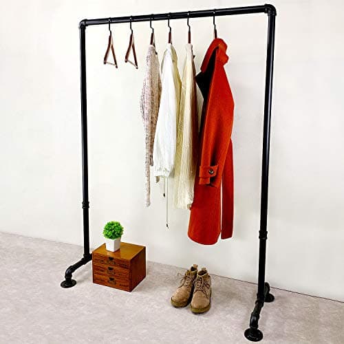 Vintage Black Steampunk Iron Pipe Clothing Rack,Heavy Duty Hanging Display