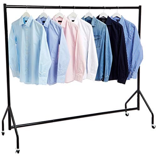 Amazon Basics Heavy Duty Rolling Garment Rack, Black 1.82 x 1.52 m