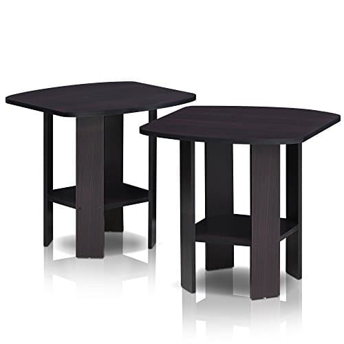 Furinno French Oak Grey/Black 2-Pack End Table