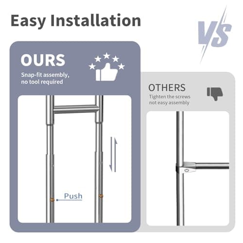 Heavy Duty Y-Type Rolling Clothing Rack, Adjustable Height