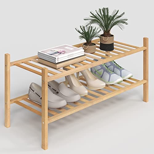 Z&L HOUSE 3-Tier Bamboo Shoe Organizer for Closets and Entryways