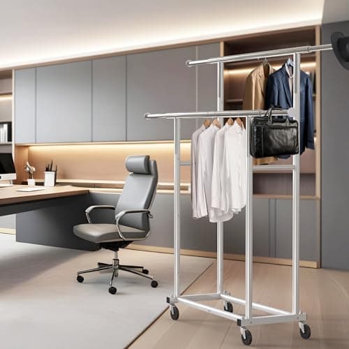 Silver Standard Double Rod Garment Rack by Simple Houseware