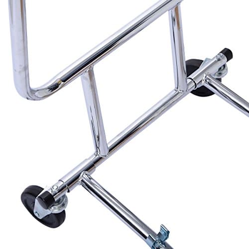 Commercial Grade Double Rail Rolling Clothing Rack - Solid Top Rails, Heavy Duty