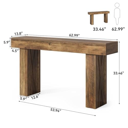 LITTLE TREE 63-Inch Narrow Console Table, Modern Hallway Entryway Table
