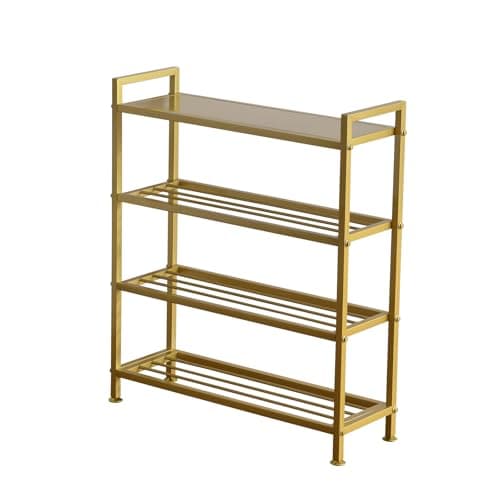 Durable 4-Tier Metal Shoe Rack for 12 Pairs Easy to Assemble