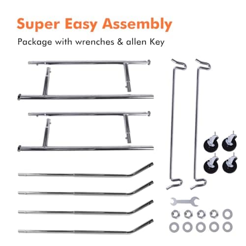 Double-Rod Commercial Heavy Duty Clothes Rack 400 lbs Load Chrome Finish