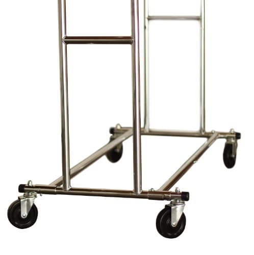 DecoBros Chrome Double Rail Commercial Garment Rack