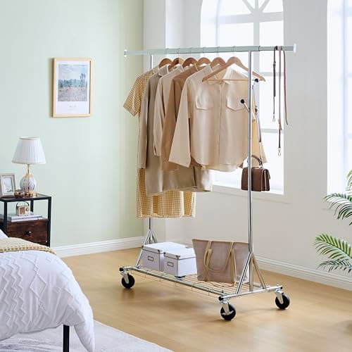 Commercial Heavy Duty Rolling Clothes Rack - 600 lb Capacity