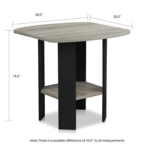 Furinno French Oak Grey/Black 2-Pack End Table