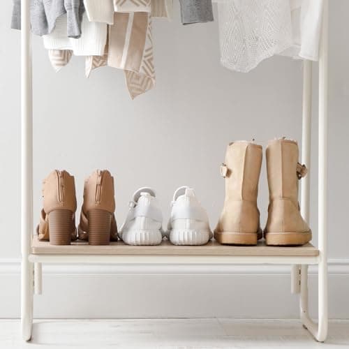 Iris USA Sturdy Freestanding Clothes Rack, White, Hanging & Storage Solution