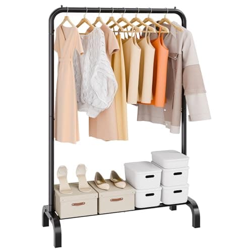 VEVOR Heavy Duty Clothing Rack with Hanging Rod & Bottom Storage