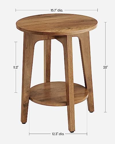 Rustic Walnut Side Tables Set of 2 for Small Spaces