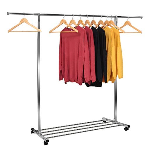 Stainless Steel Heavy Duty Extendable Garment Rack 47"-75" Adjustable Hanger