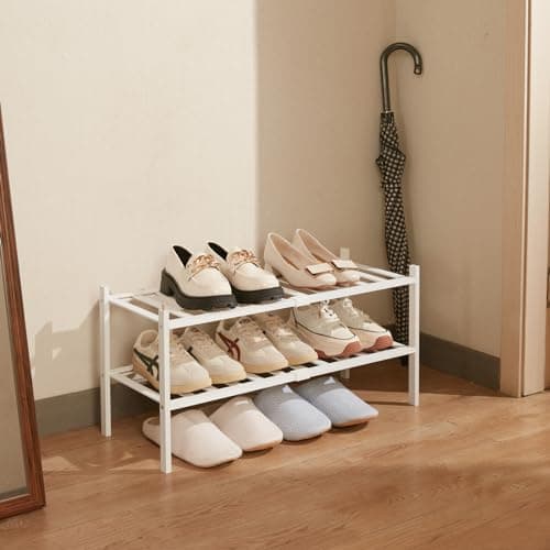 2 Tier Bamboo Shoe Rack Organizer