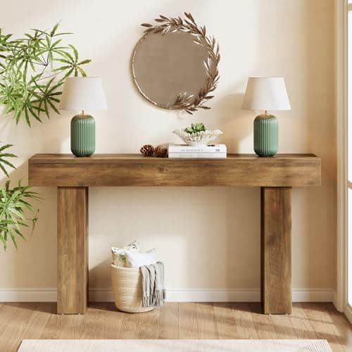 LITTLE TREE 63-Inch Narrow Console Table, Modern Hallway Entryway Table
