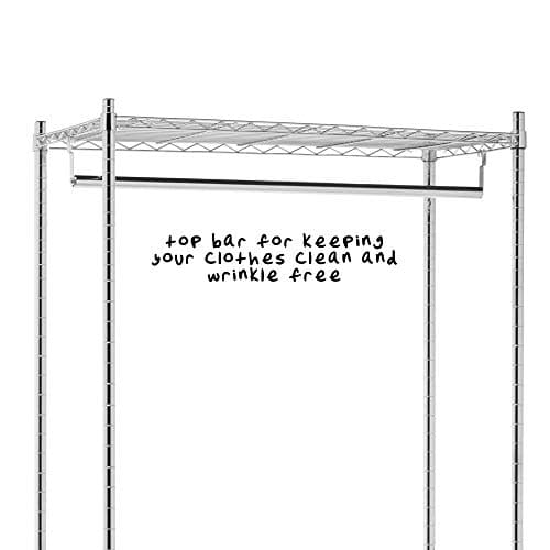 Honey-Can-Do GAR-01120 Chrome Heavy Duty Rolling Garment Rack, 225 lbs
