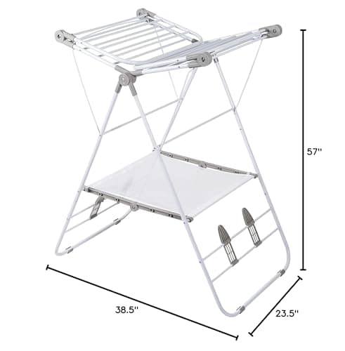 Honey-Can-Do Large Expandable Gullwing Clothes Drying Rack - White DRY-09805