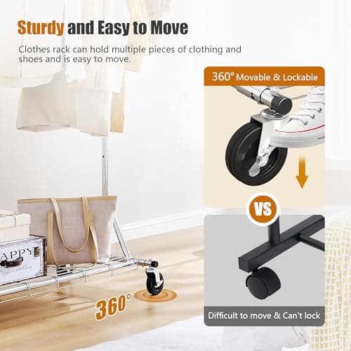 Heavy Duty Clothes Rack with 480 LBS Load Capacity
