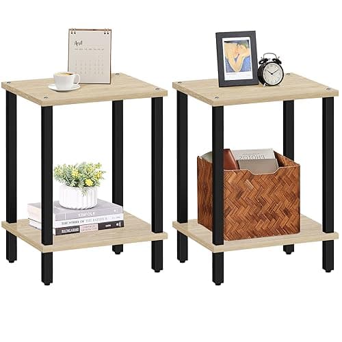 TUTOTAK End Tables Set of 2 for Small Spaces