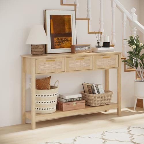 Elyken 51.2" Boho Narrow Entryway Table with Storage Drawers