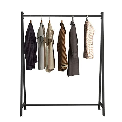 DR.IRON Modern White Hanging Rack, 47''L, Free Standing, Ideal for Retail & Laundry Rooms