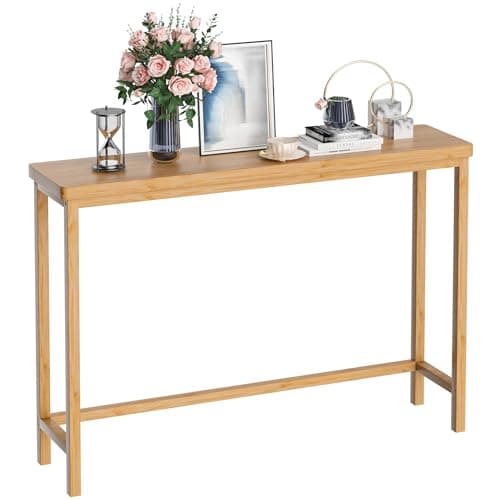 VASMIA 39" Black Bamboo Entryway Table