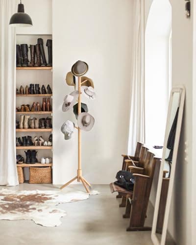 Wooden Coat Rack Stand with 8 Hooks for Entryway, Bedroom, Office