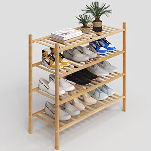 Z&L HOUSE 3-Tier Bamboo Shoe Organizer for Closets and Entryways