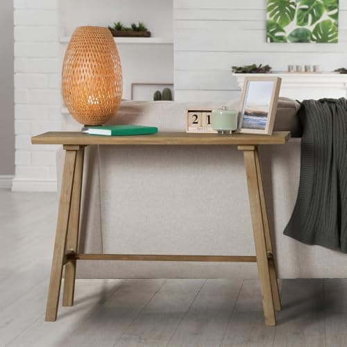 Wnutrees 43" Rustic Solid Wood Console Table for Hallway & Living Room, Easy Assembly