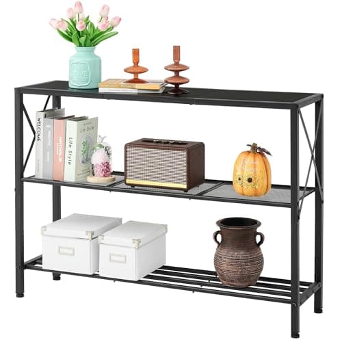 Hoctieon Industrial 3-Tier Console Table for Entryway and Hallway