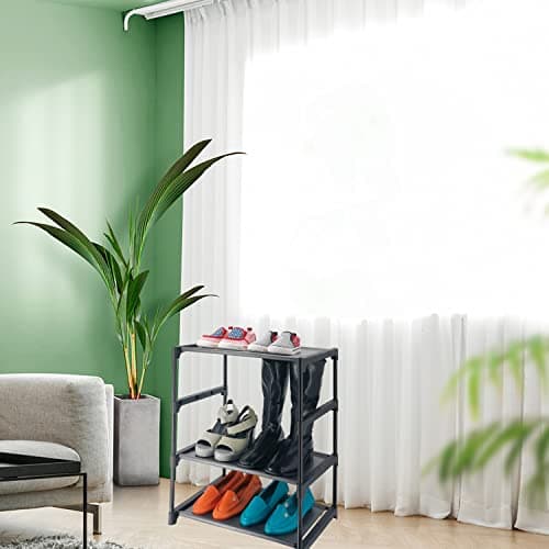 Sturdy 4-Tier Non-Woven Fabric Shoe Rack for Entryway and Closet