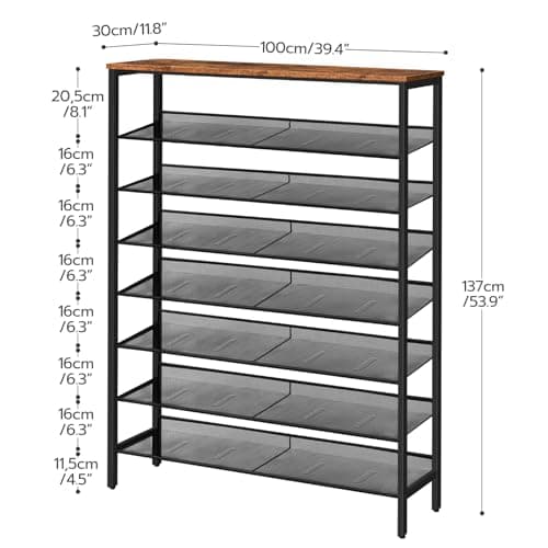 HOOBRO BF118XJ01 8-Tier Shoe Rack, Sturdy & Space Saver, for 32-40 Pairs